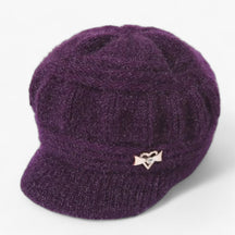 Beanie : Muts Koraal - Gebreide Fleece - Dubbele Warmtebescherming in Paars van Pantino
