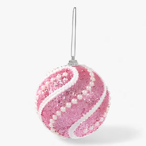 home & garden : Kerstornamenten in Ballen - Elegante Hangende Boomdecoratie - Rood in Roos van Pantino