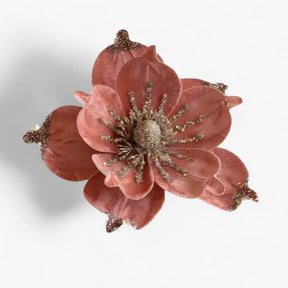 home & garden : Glanzende Kunstkerstbloemen - Vrolijke Ornamenten voor de Kerstboom en Nieuwjaarsdecoratie - Rood in roze van Pantino