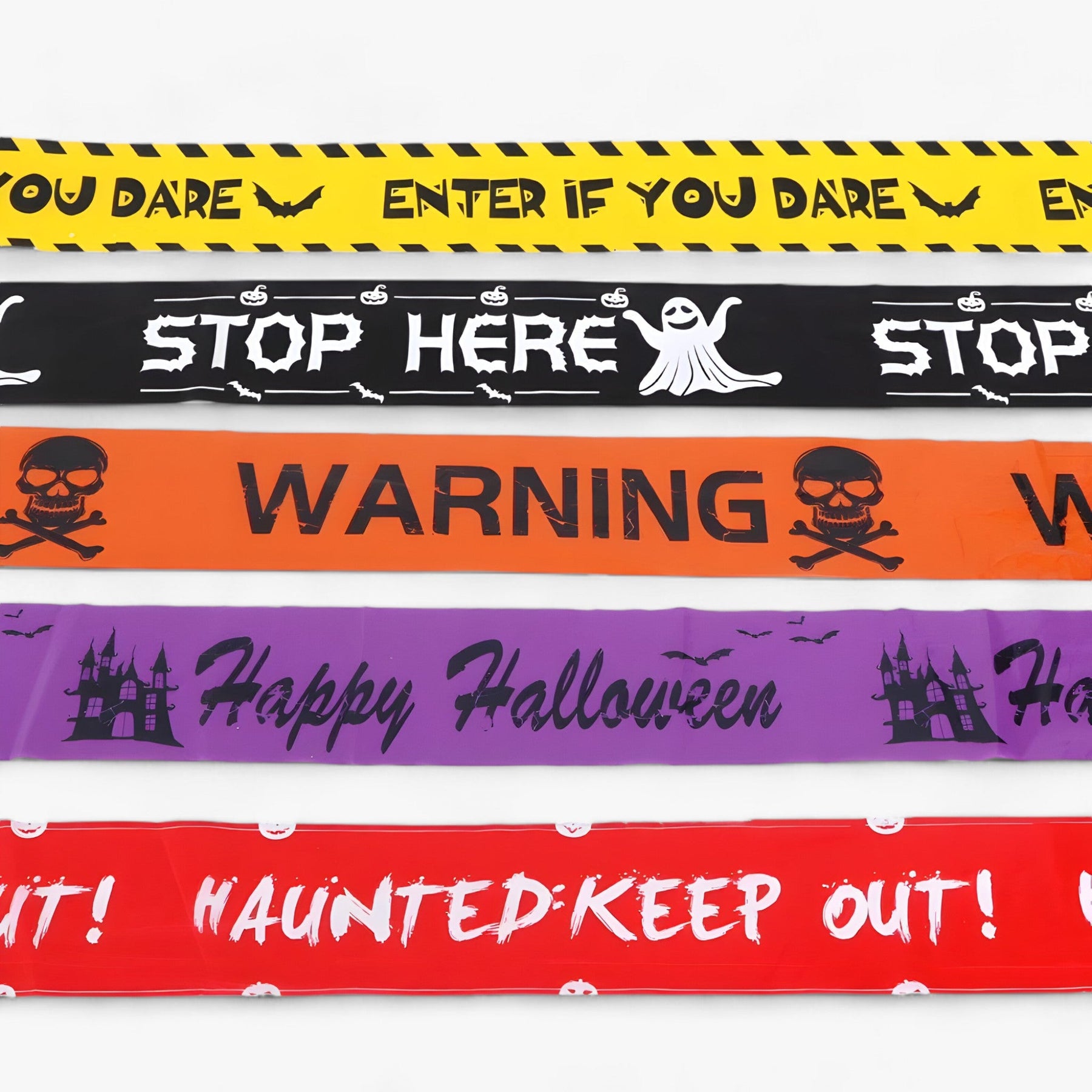 Party Decoration : Bandeau Waarschuwing Skull Halloween - Angstaanjagende Decoratie voor Feesten - Rood 9M in van Pantino