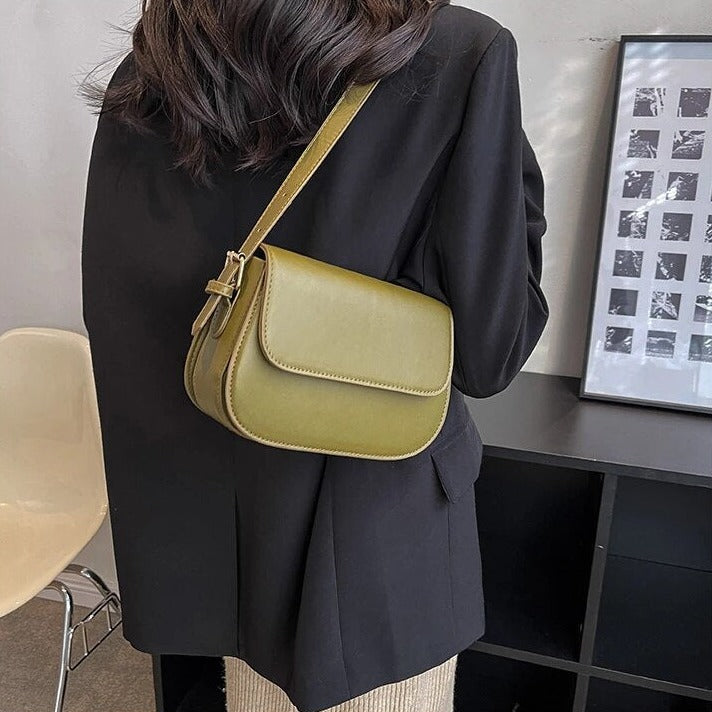 bags : Handgemaakte Elegante Tas Dames Leer - Bruin in Groen Alleen één maat van Pantino