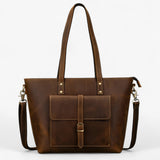 Damen Tote Bag Dunkelbraun - Elegante Echtledertasche für - Geräumiges & Leichtes Design