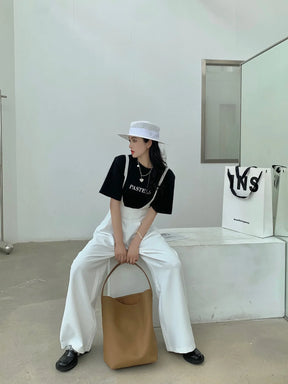 bags : Tote Bag Beige - Premium Leather in van Pantino