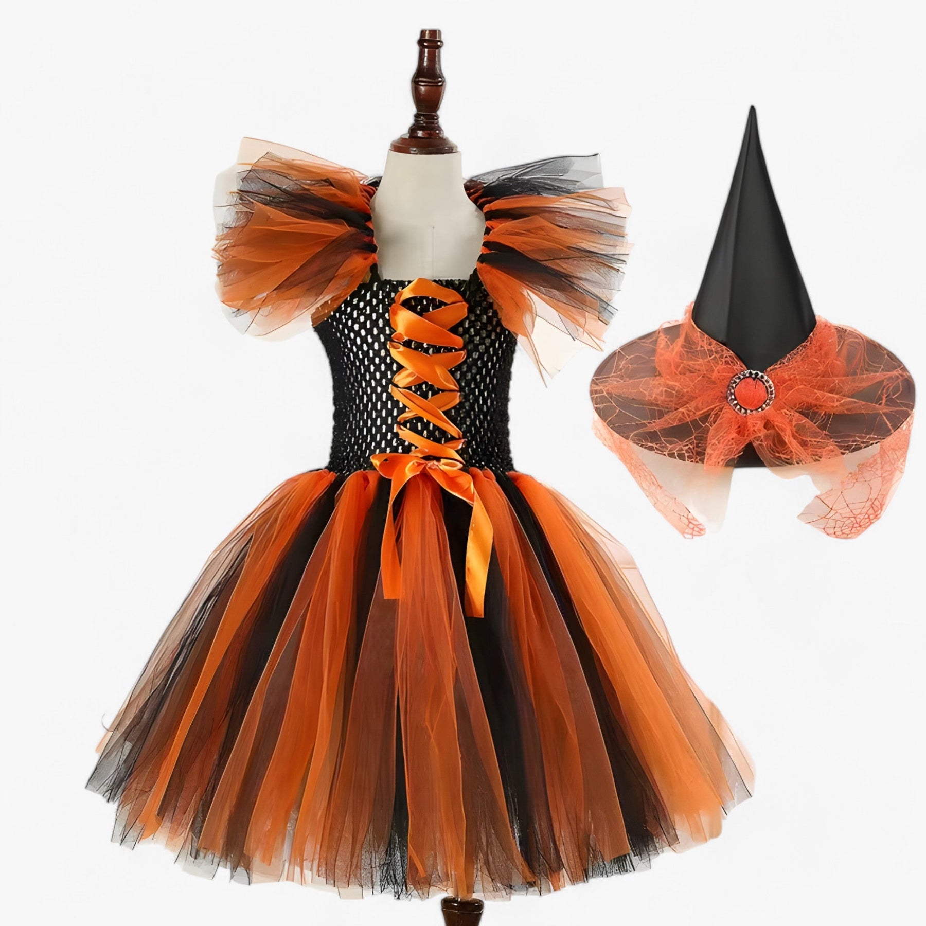Costume Set : Tutu Jurk en Accessoires voor Halloween en Carnaval in Heksstijl 6 van Pantino