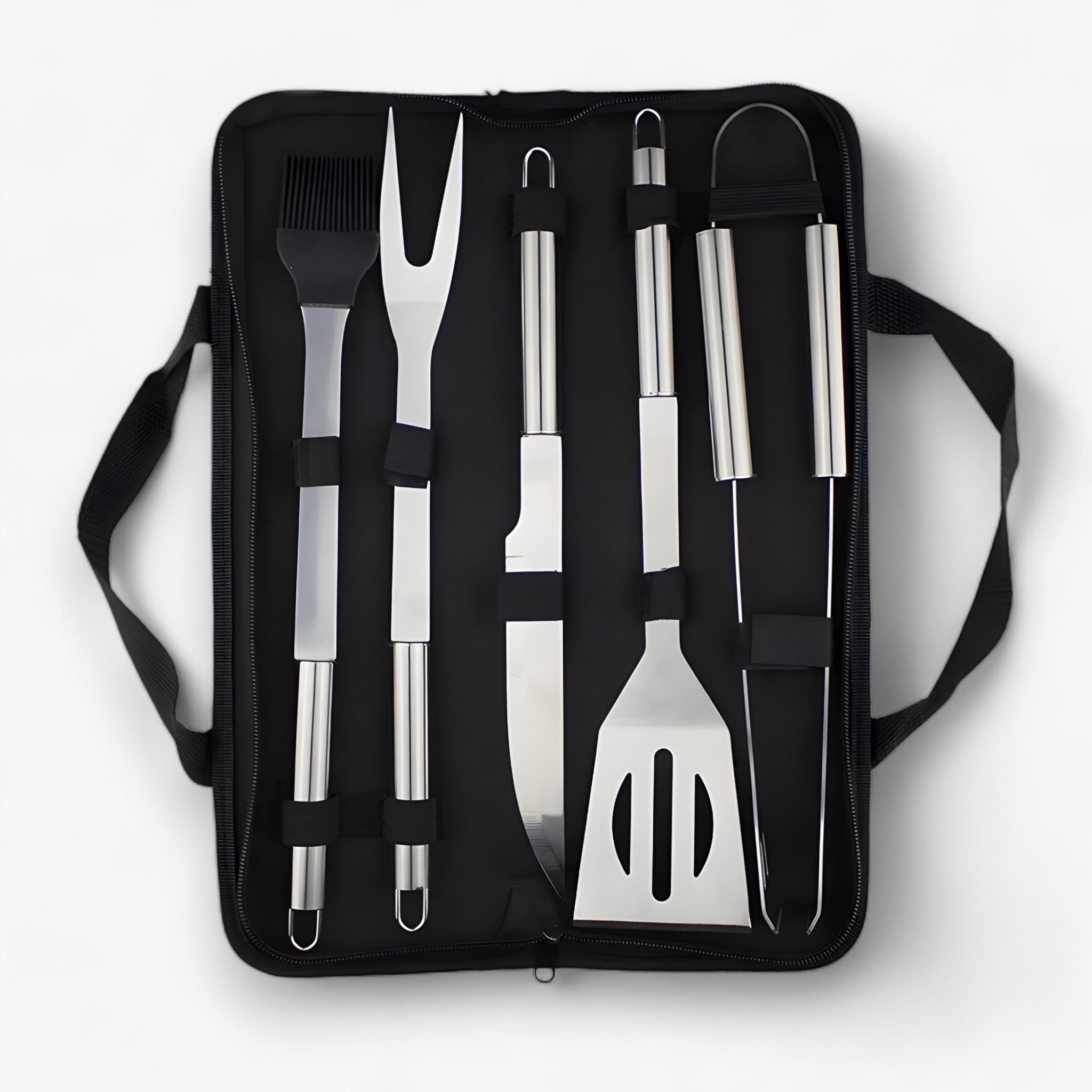 outdoor equipment : BBQ Gereedschapsset Roestvrij Staal in 5 stuks van Pantino
