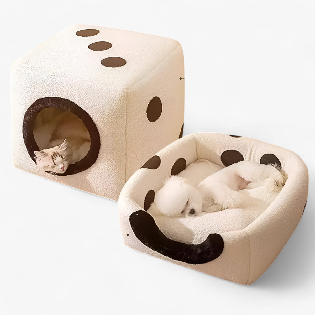 pets : Dobbelsteen Kattenhuis - Warm, Zacht en Opvouwbaar Nest - Zwart in van Pantino
