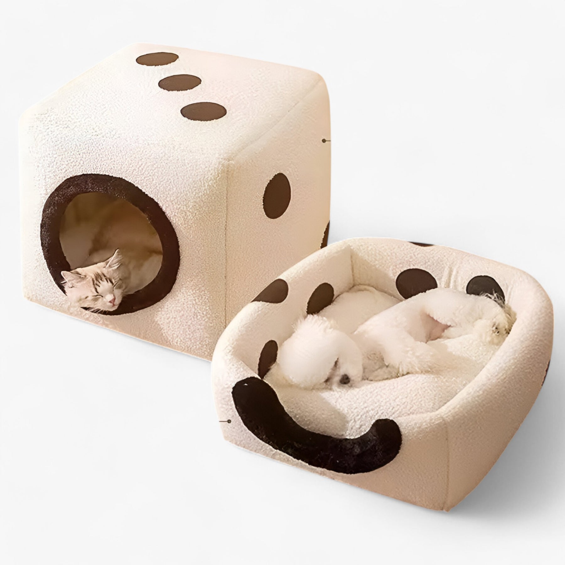 pets : Dobbelsteen Kattenhuis - Warm, Zacht en Opvouwbaar Nest - Zwart in van Pantino