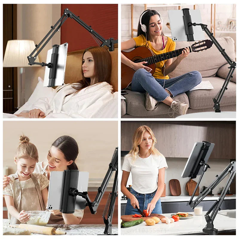 Tablet Stand : Verstelbare Tablet Houder - Stabiel Bureau Bed Keukentafel - Aluminium in van Pantino