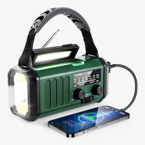 gadgets : Draagbare Radio met Handmatige Oplader - Olijfgroen in Groen van Pantino