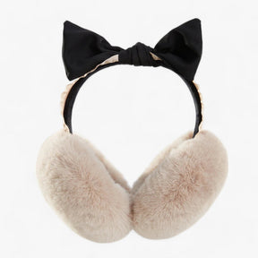 Earmuffs : Nepvachten in Kunstbont - Gezellige Winterwarmte - Zwart Wit in Strik van Pantino