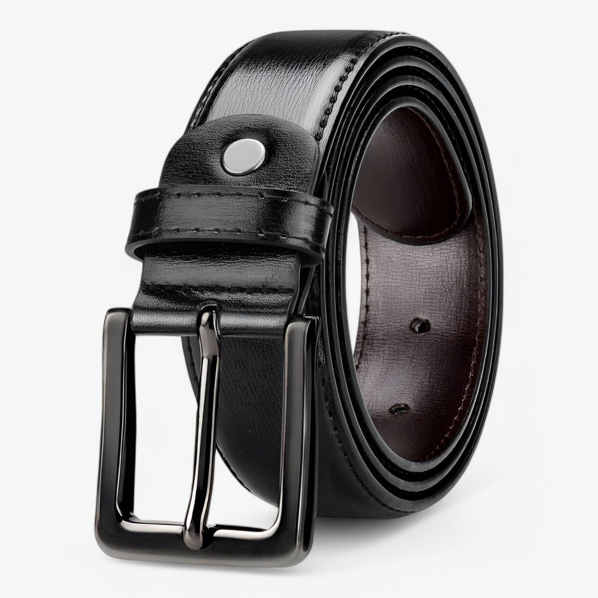 Belt : Riem Zwart - Elegante Leren in Zwart van Pantino