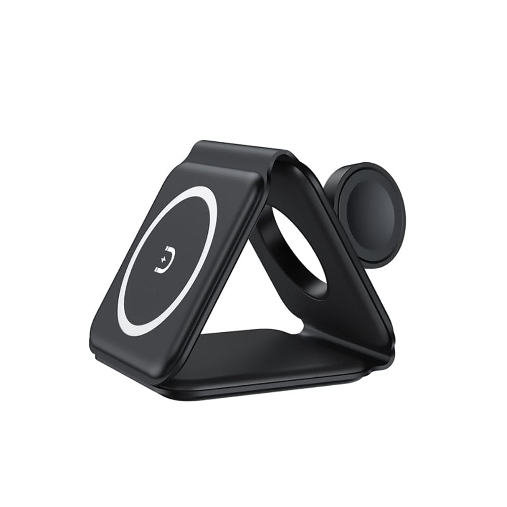 gadgets : 3-in-1 Draadloze Oplader - Eén Oplader voor Je Smartphone, Smart Watch en Oordopjes - Wit in Zwart van Pantino