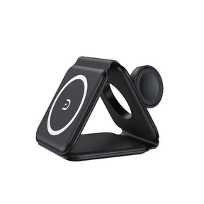 gadgets : 3-in-1 Draadloze Oplader - Eén Oplader voor Je Smartphone, Smart Watch en Oordopjes - Wit in Zwart van Pantino