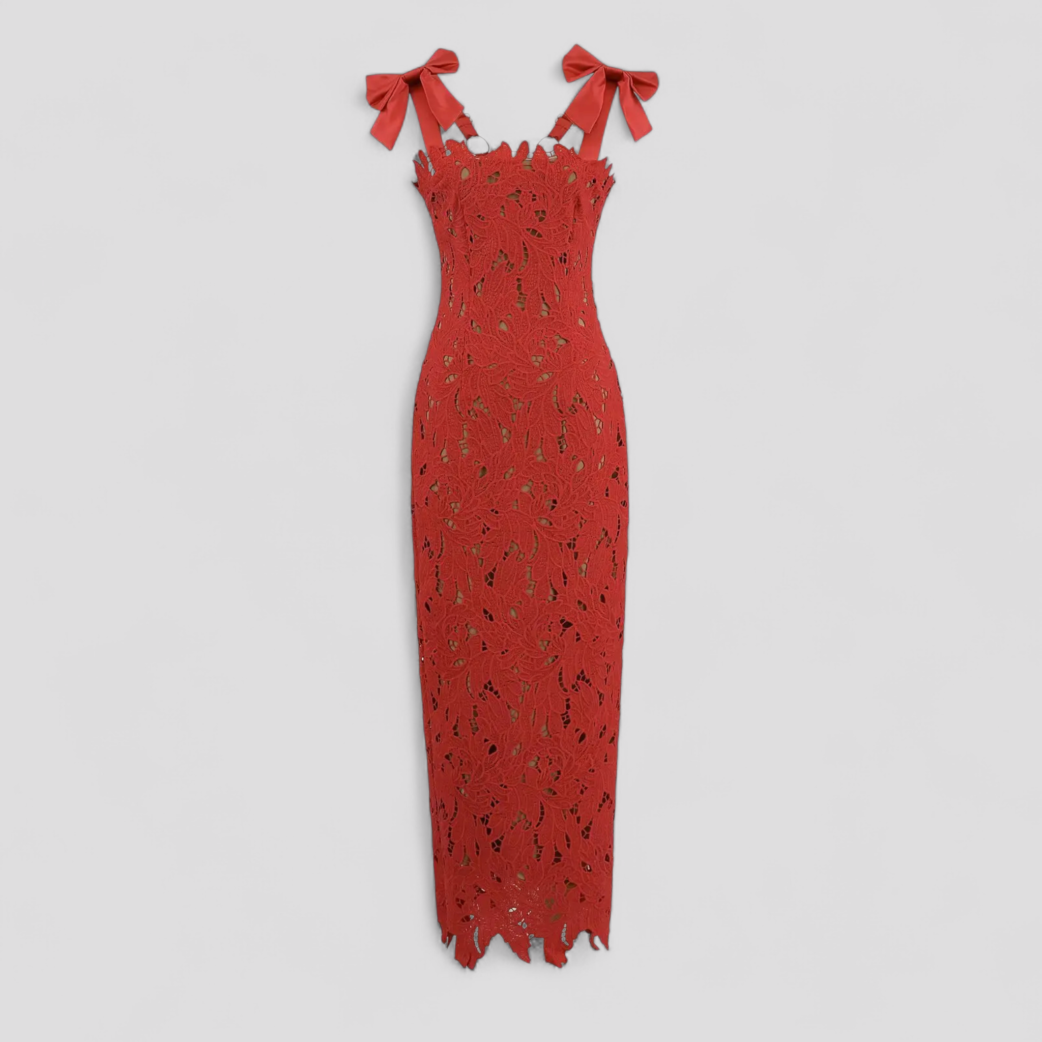 Dresses : Elegante Zwarte Dames Kokerjurk met Boothals en Lange Mouwen van Elastische Jersey in Rood S van Pantinoshop