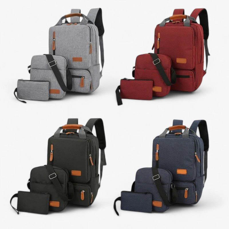 bags : Rugzak Zwart - Set van Rugzakken - Stijlvol en Veelzijdig in blauw van Pantino