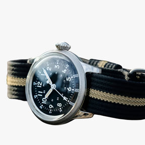 watches : Horloge Zwart Zilver - Precisie Vintage Militair in van Pantino