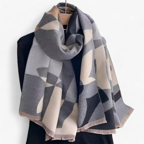 Pashmina Scarf : Bloemige Pashmina - Warme Elegantie voor Herfst en Winter in C3 180x65cm van Pantino