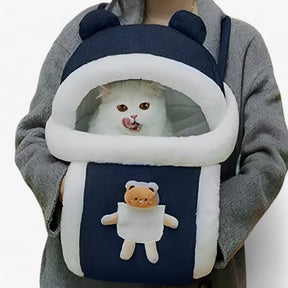 pets : Warme Pluche Kattendraagtas - Comfortabel en Veilig voor Onderweg - Blauw in Blauw van Pantino