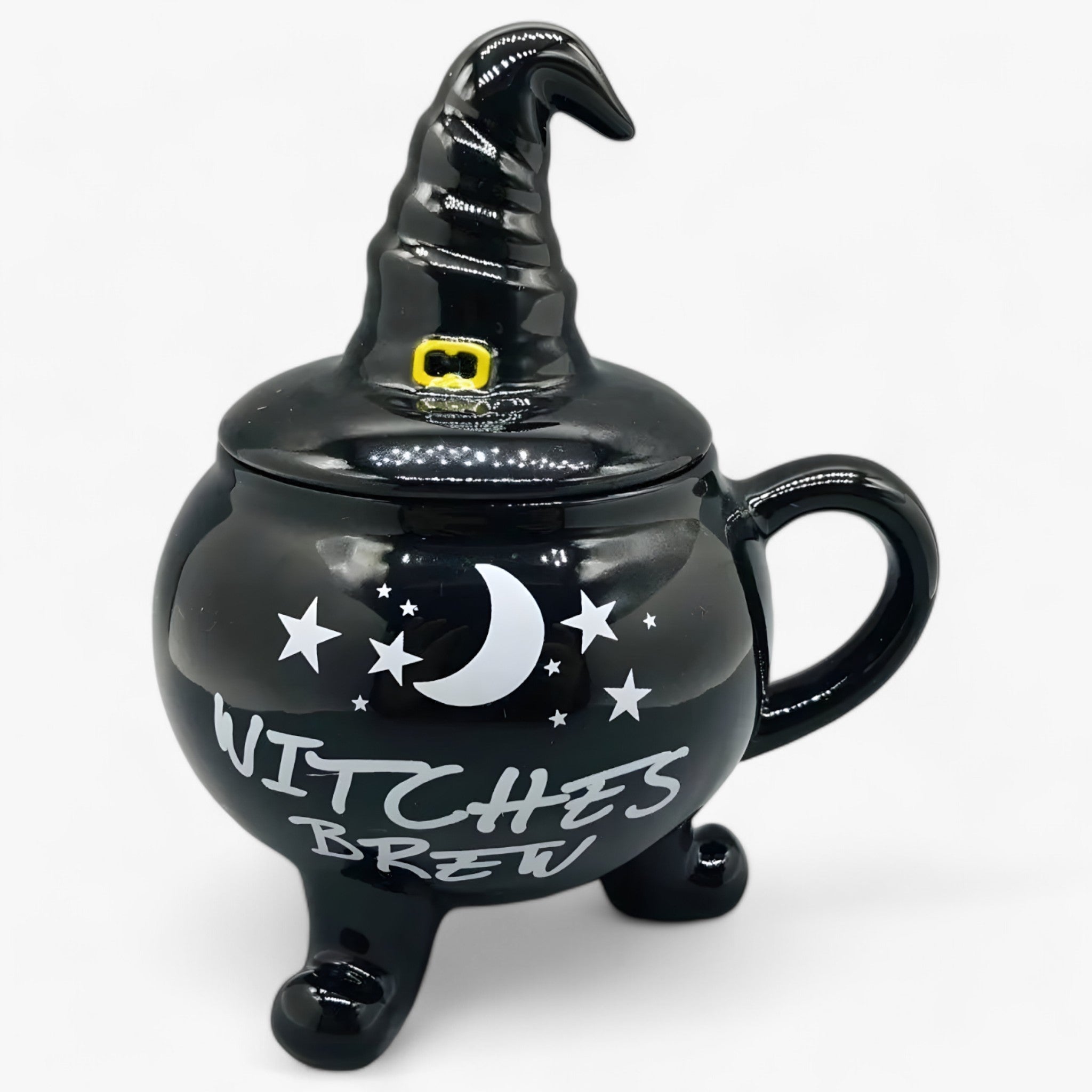 home & garden : WitchySip - Mok in de Vorm van een Ketel - Uniek Ketelontwerp voor Leuke Gelegenheden in Zwart met deksel 401-500ml van Pantino