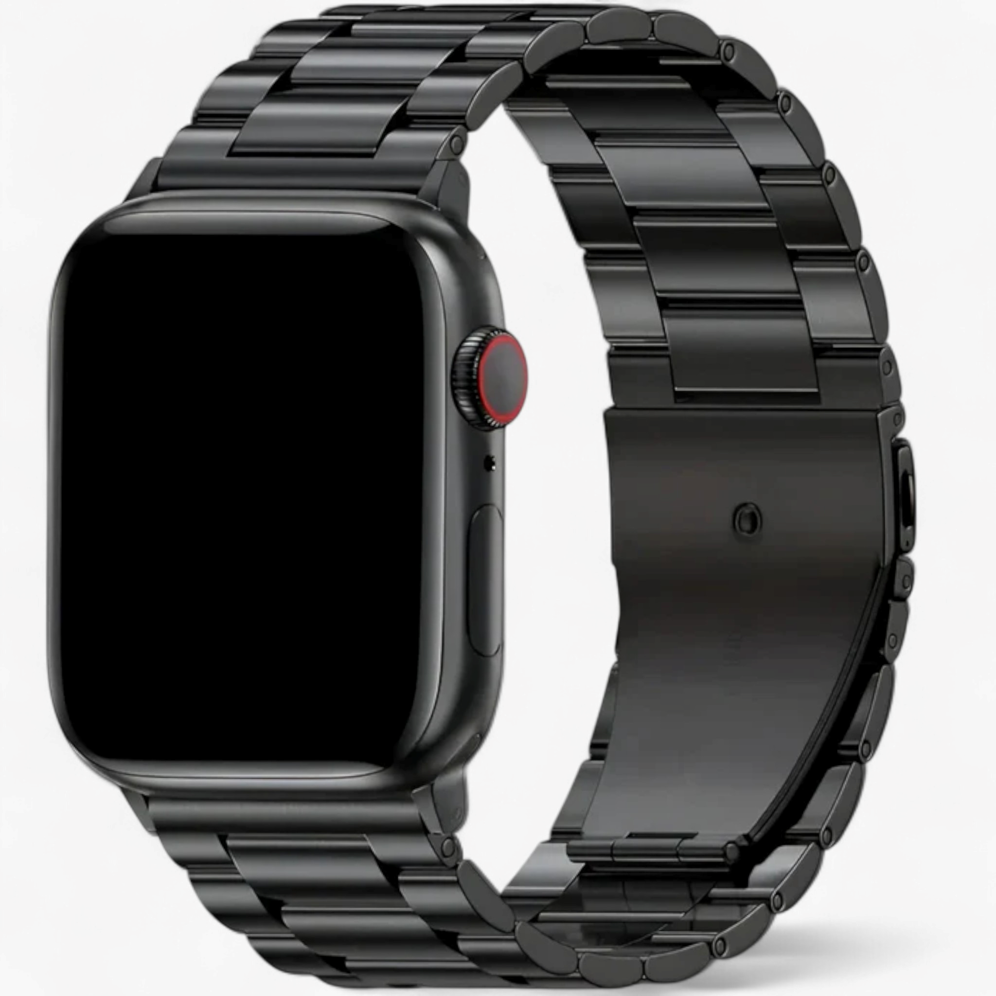 Apple Watch Band : Armband Zwart - Elegante Stalen voor Apple Watch in Zwart van Pantino