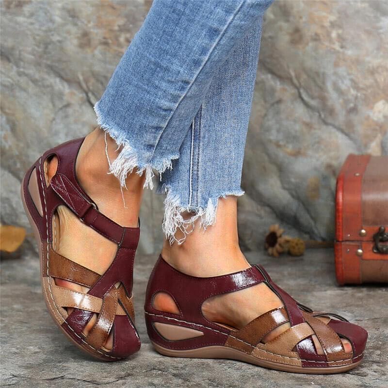 Sandals : Orthopedische Sandalen Dames - Sandalen - Bourgondischrood in Bourgondischrood van Pantino