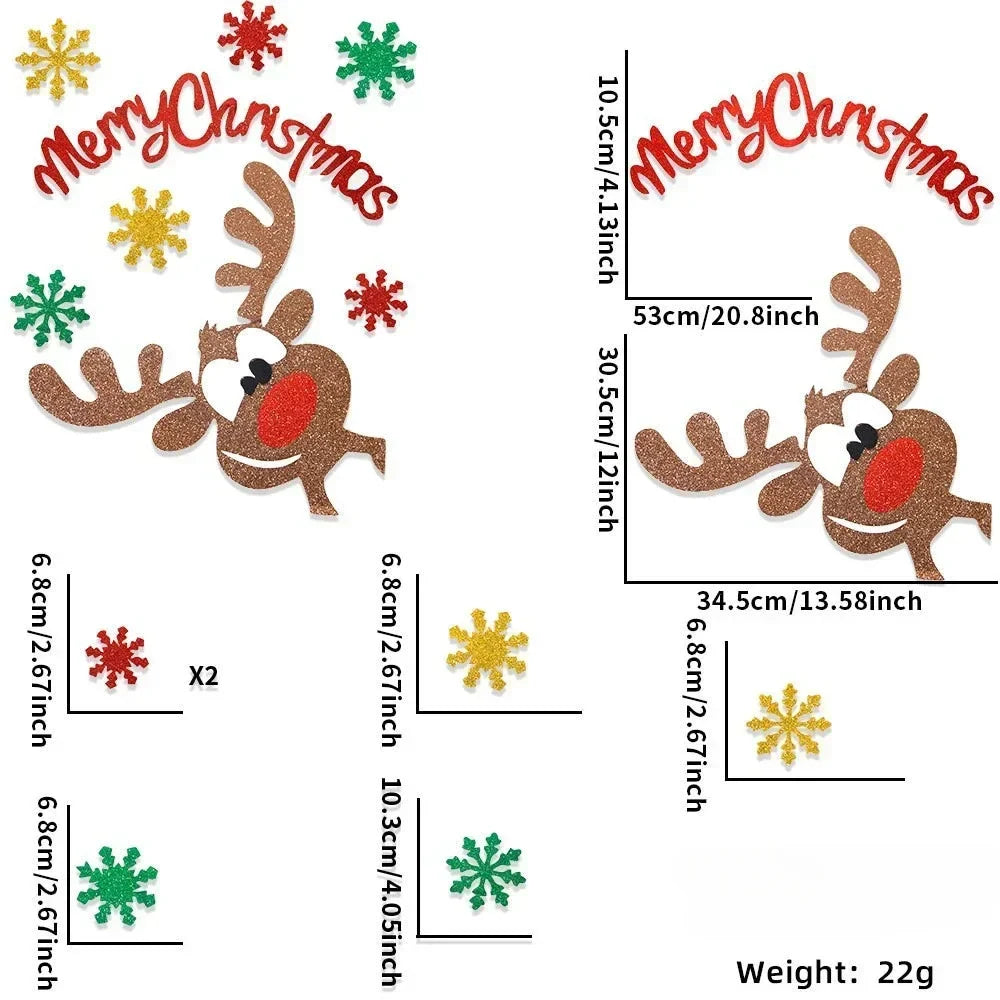 home & garden : Kerstviltstickers voor Deuren en Ramen - Feestelijke Decoratie voor Thuis in Elaan 2 van Pantino