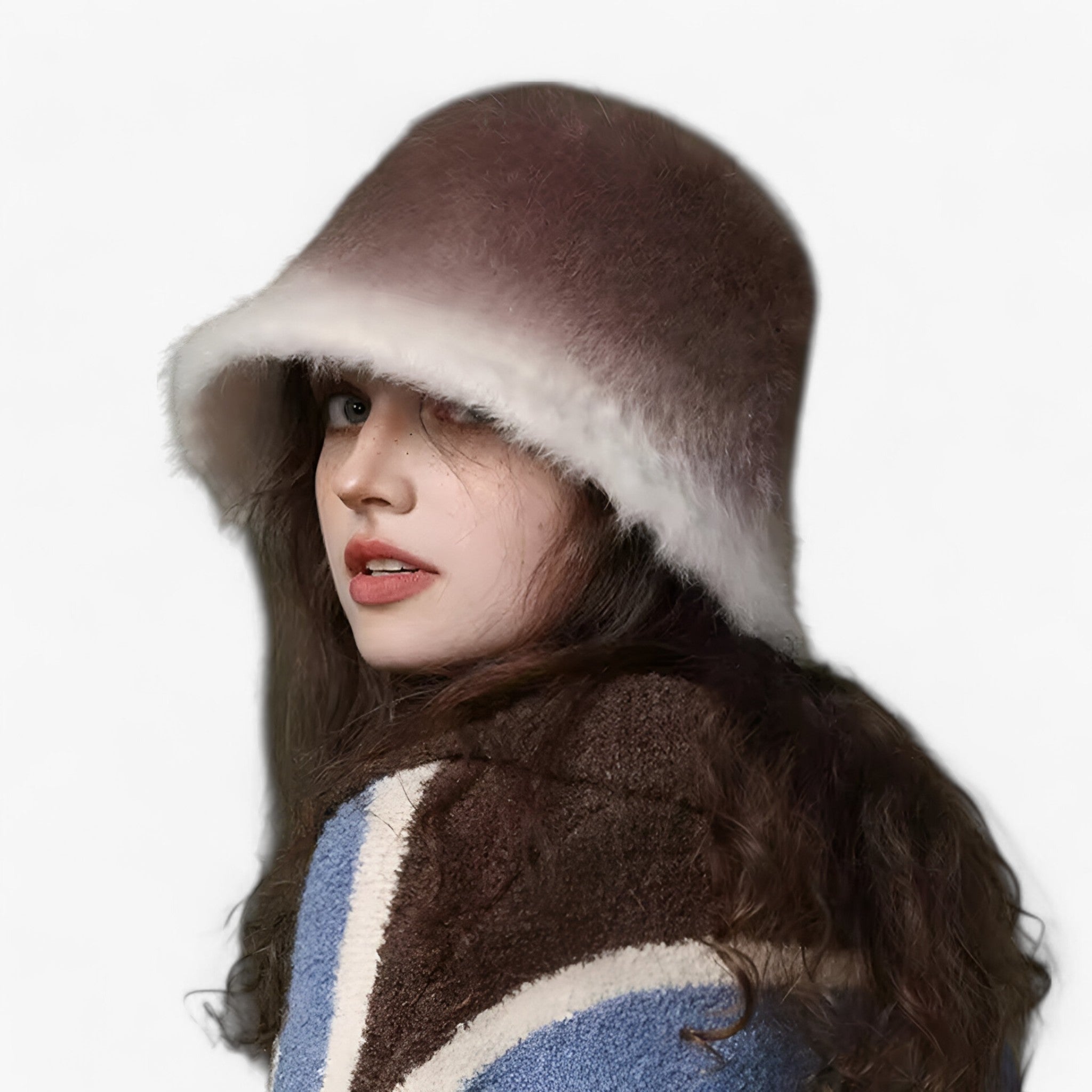 Fisherman Hat : Hoed Blauw - Warme Konijnenbont Vissershoed - Elegante Stijl en Comfort in Khaki 56-58CM van Pantino