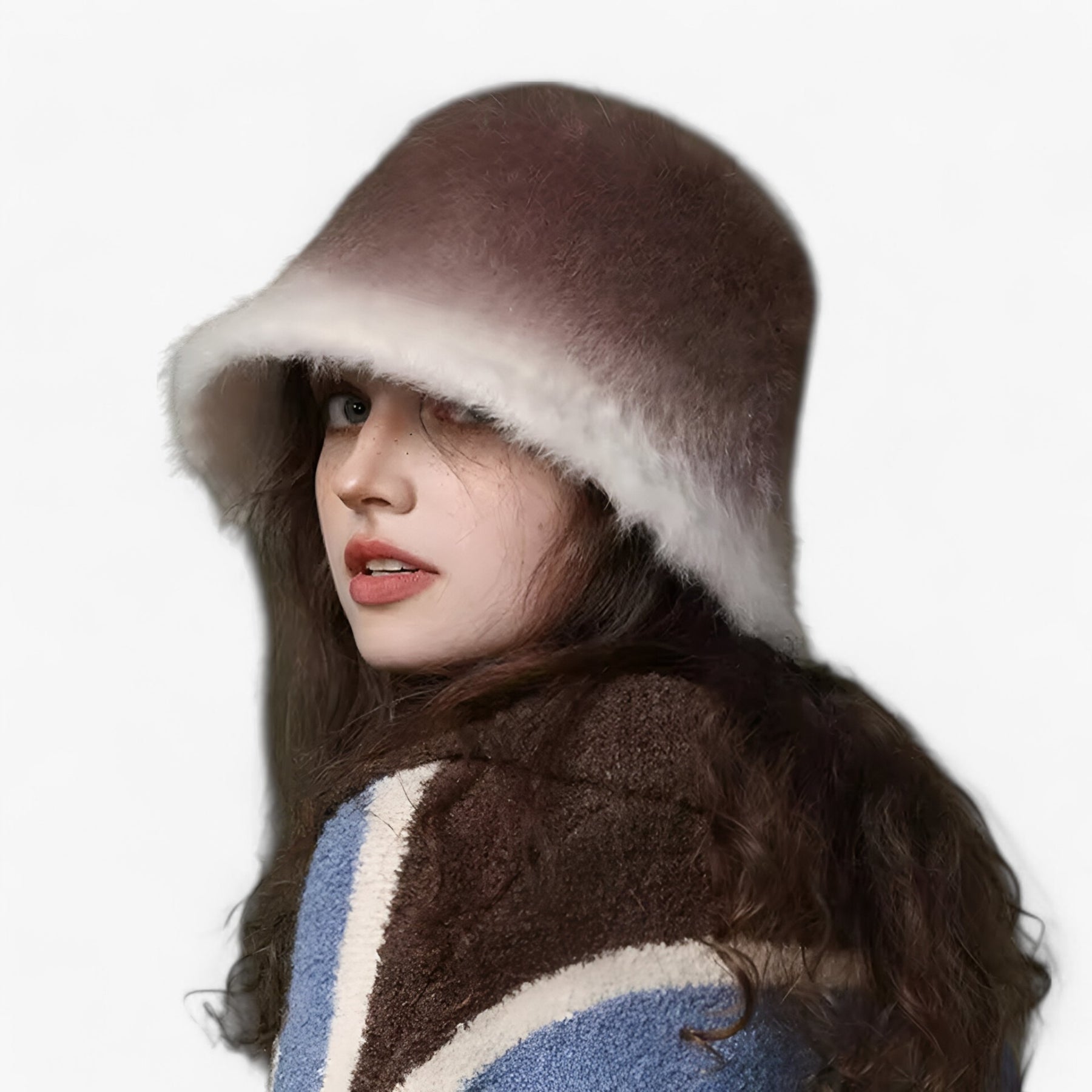 Fisherman Hat : Hoed Blauw - Warme Konijnenbont Vissershoed - Elegante Stijl en Comfort in Khaki 56-58CM van Pantino