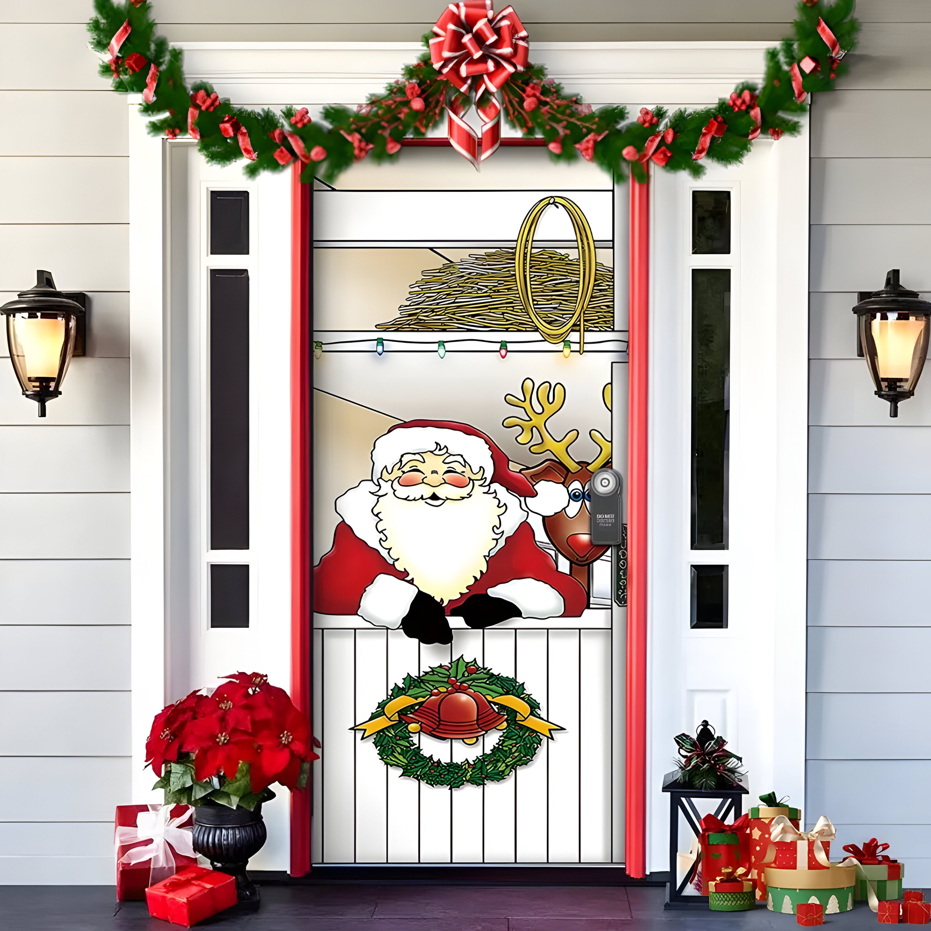 home & garden : HolidayCheer - Kerst Achtergrondbanner van Polyester - Creëer een Feestelijke Sfeer voor Uw Decoraties in Stijl-17 van Pantino