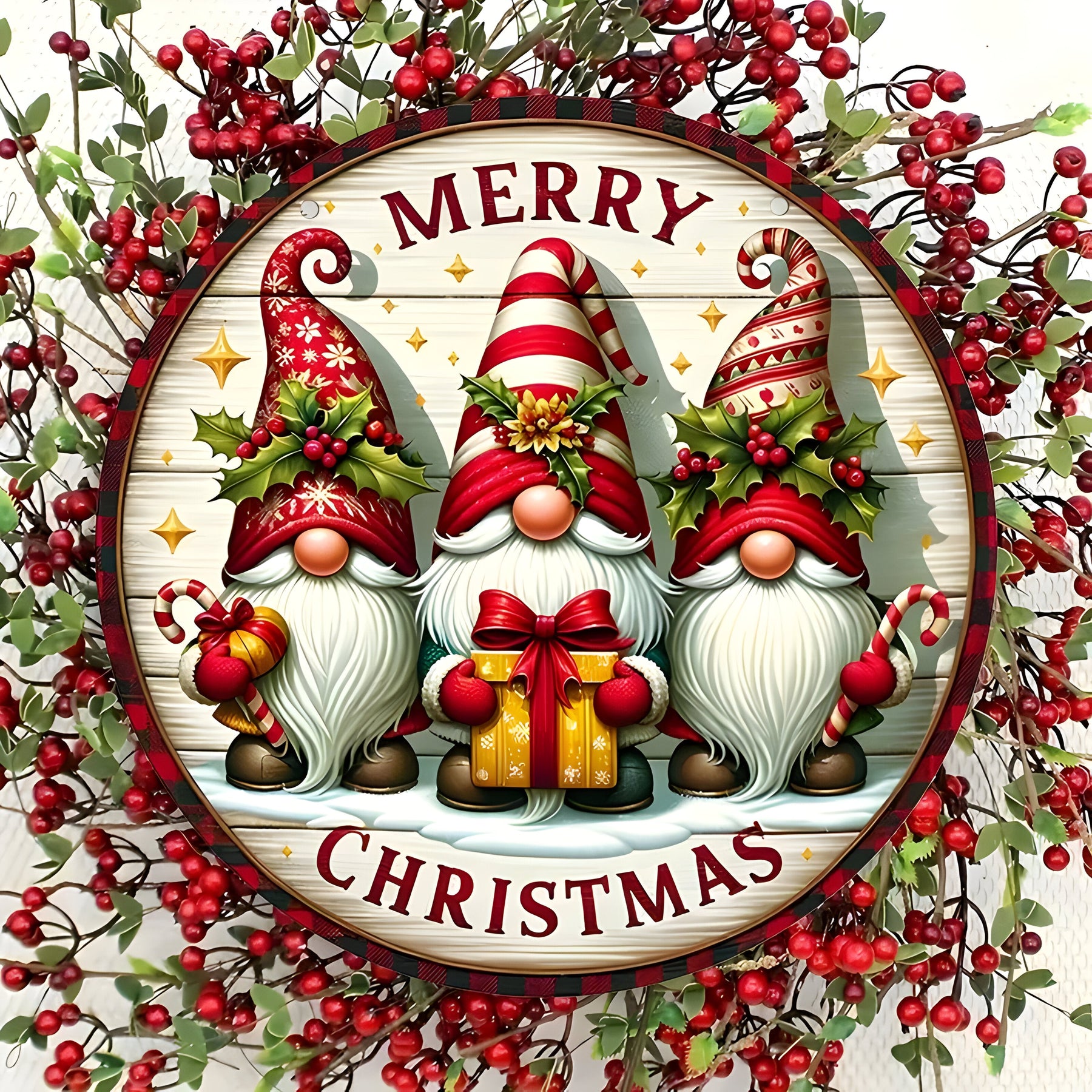 home & garden : Feestdecoratie van Emily - Houten Kerstgnom Paneel - Voeg een Fantasievolle Touch Toe in van Pantino