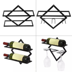 home & garden : VinoVista - Creëer Jouw Eigen Wijn Wand - Zwart (2x Wijnfles) in van Pantino