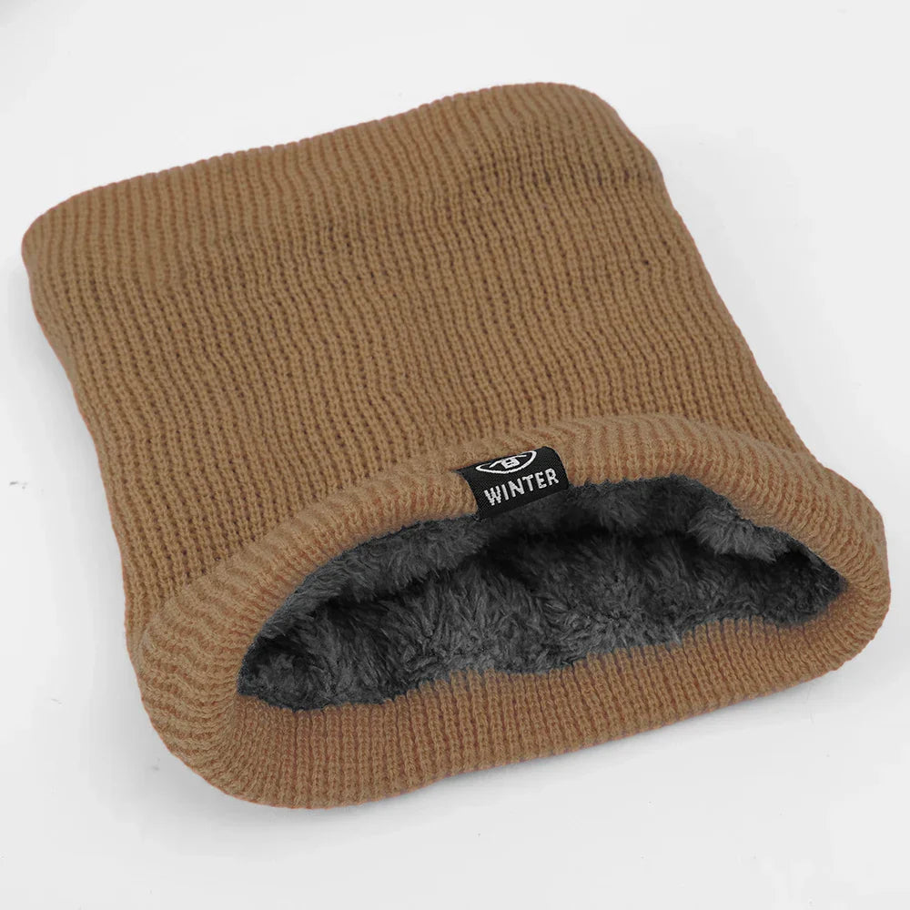 Scarf : Sjaal Geel - Warme Pluche Winter - Volledig Mask en Nekwarmer in Kaki Één maat van Pantino