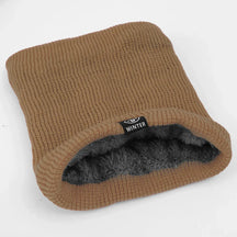 Scarf : Sjaal Geel - Warme Pluche Winter - Volledig Mask en Nekwarmer in Kaki Één maat van Pantino