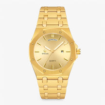 watches : Horloge Zwart Wit - Luxe Sporthorloge van Roestvrij Staal in goud goud van Pantino