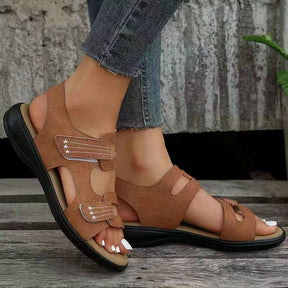 Sandals : Orthopedische Sandalen Dames Wit - Comfortabele Ergonomische Zomer Sandalen in Bruin van Pantino