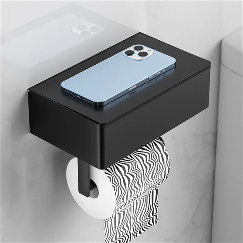 home & garden : Elegante Toiletpapierhouder Zwart - Modern Design Badkamer - RVS in van Pantino