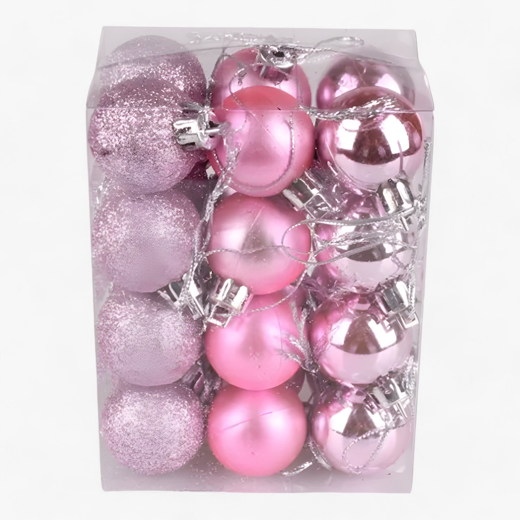 home & garden : Set van 24 Plastic Bollen - Gouden, Rode en Roze Decoraties in Roze van Pantino