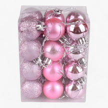home & garden : Set van 24 Plastic Bollen - Gouden, Rode en Roze Decoraties in Roze van Pantino