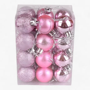 home & garden : Set van 24 Plastic Bollen - Gouden, Rode en Roze Decoraties in Roze van Pantino