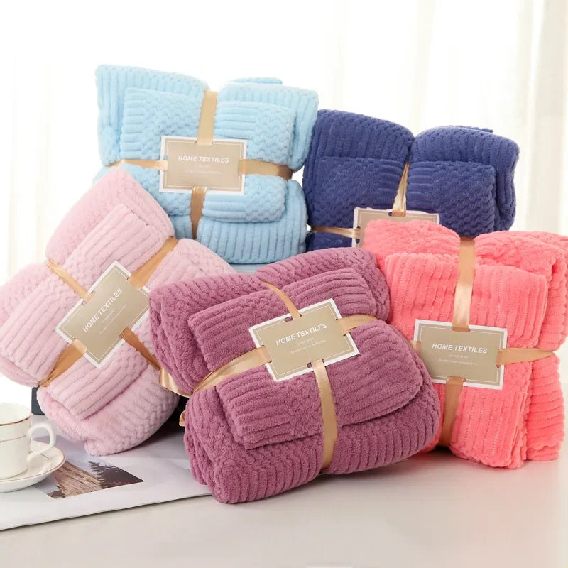 home & garden : Coral Fleece Badhanddoekenset - De Definitie van Zachtheid. - Lichtblauw in van Pantino