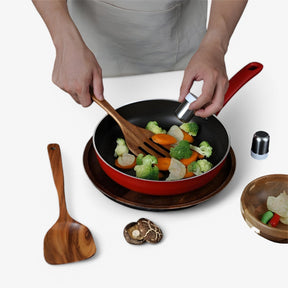 home & garden : 7-delt Træ Kogesæt - Naturligt, Bæredygtigt Og Non-stick in van Pantino
