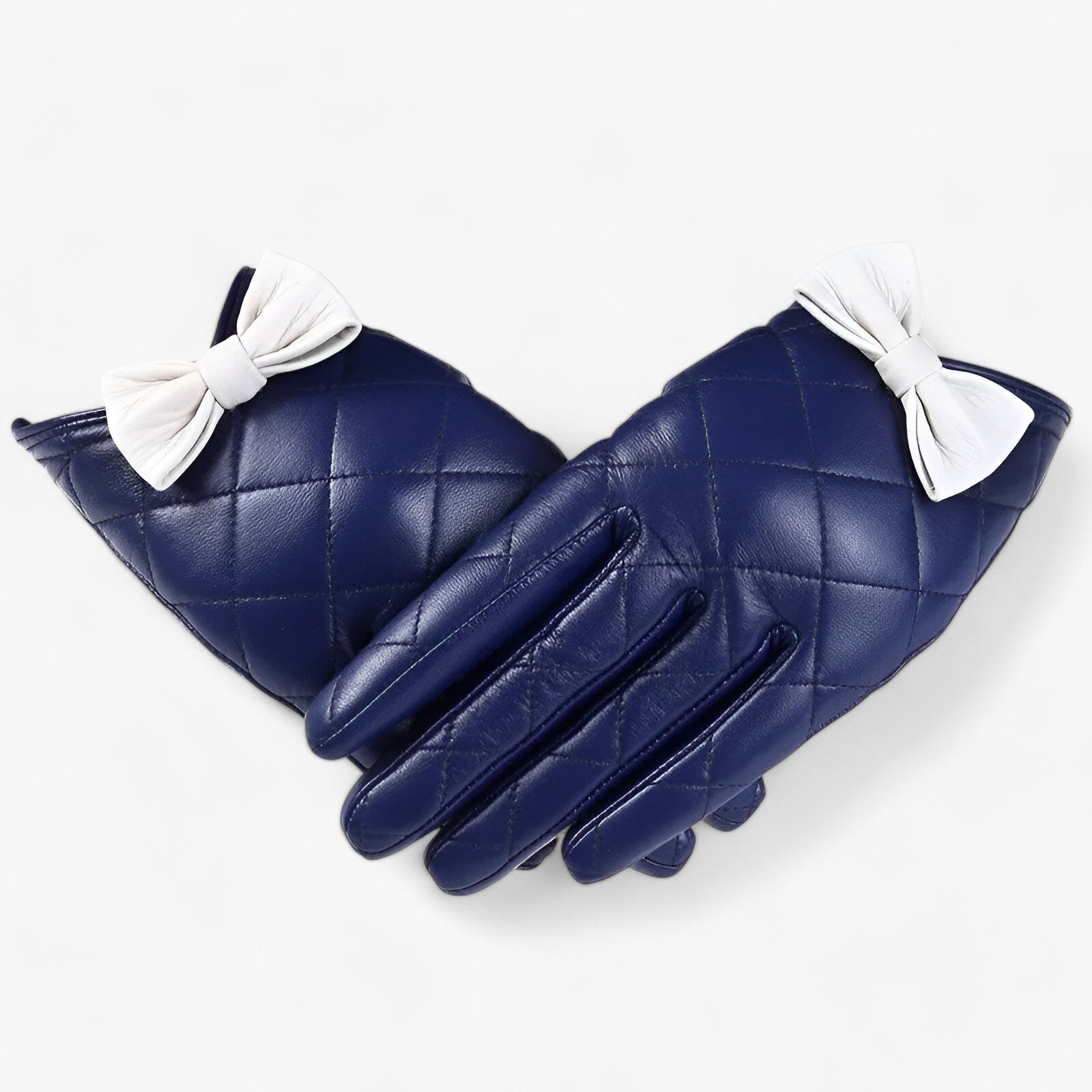 Gloves : Handschoenen Zwart - Chique & Warme Leren - Touchscreen & Comfort in Blauw van Pantino
