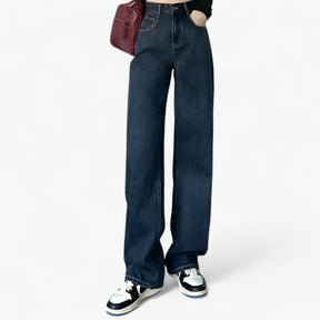 Jeans : Denim met Wijde Pijpen - Klassieke Pasvorm en Dagelijks Comfort - Zwart in Blauw Gary van Pantino