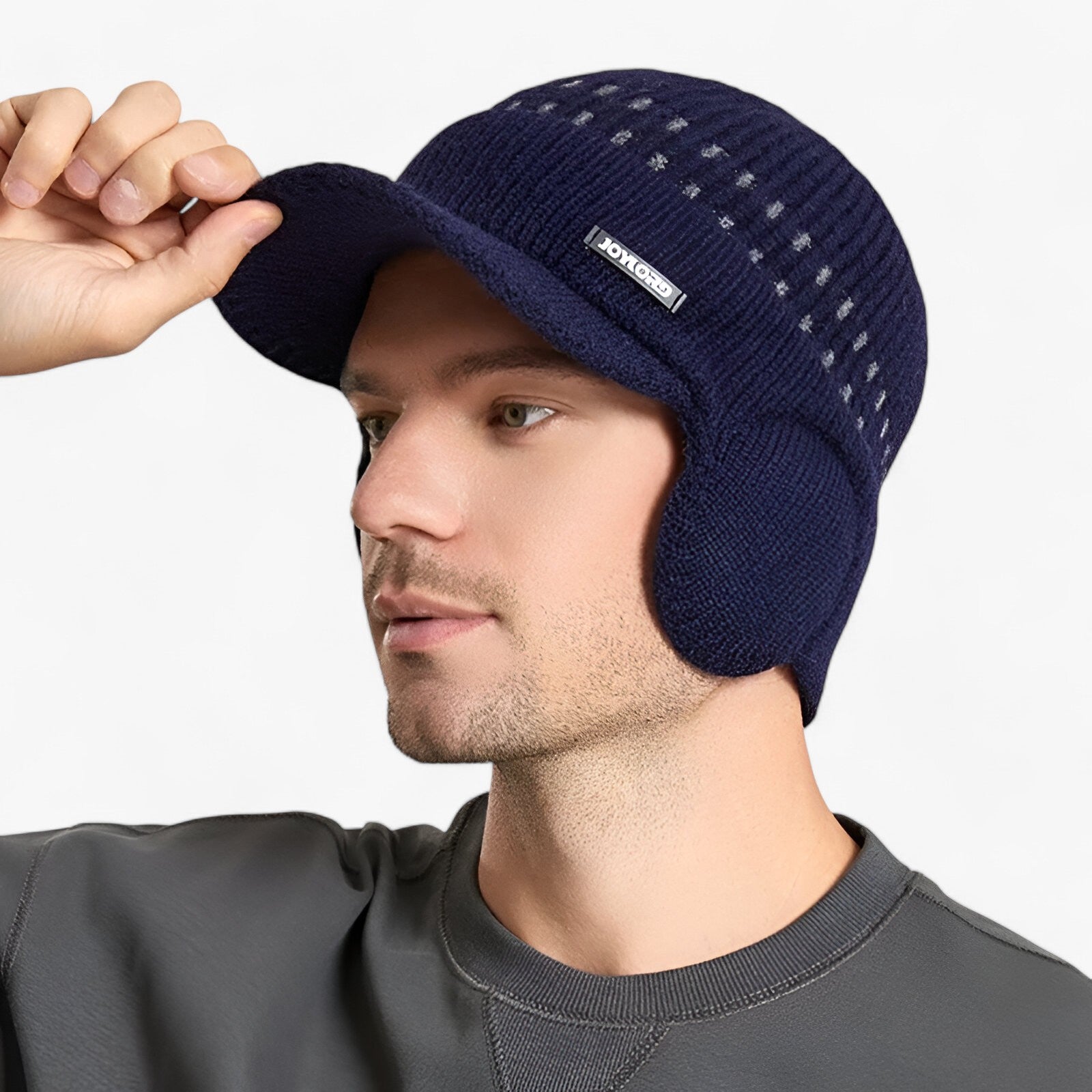 Beanie with Earflaps : Cap Zwart - Warme Stijl - Gebreide met Oorflappen in van Pantino