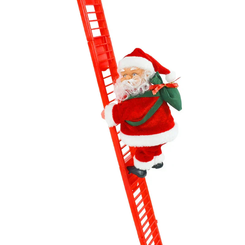 home & garden : Poupée Du Père Noël Grimpant Avec Musique - Décoration Festive Pour Sapin de Noël - Rood in Rood van Pantino
