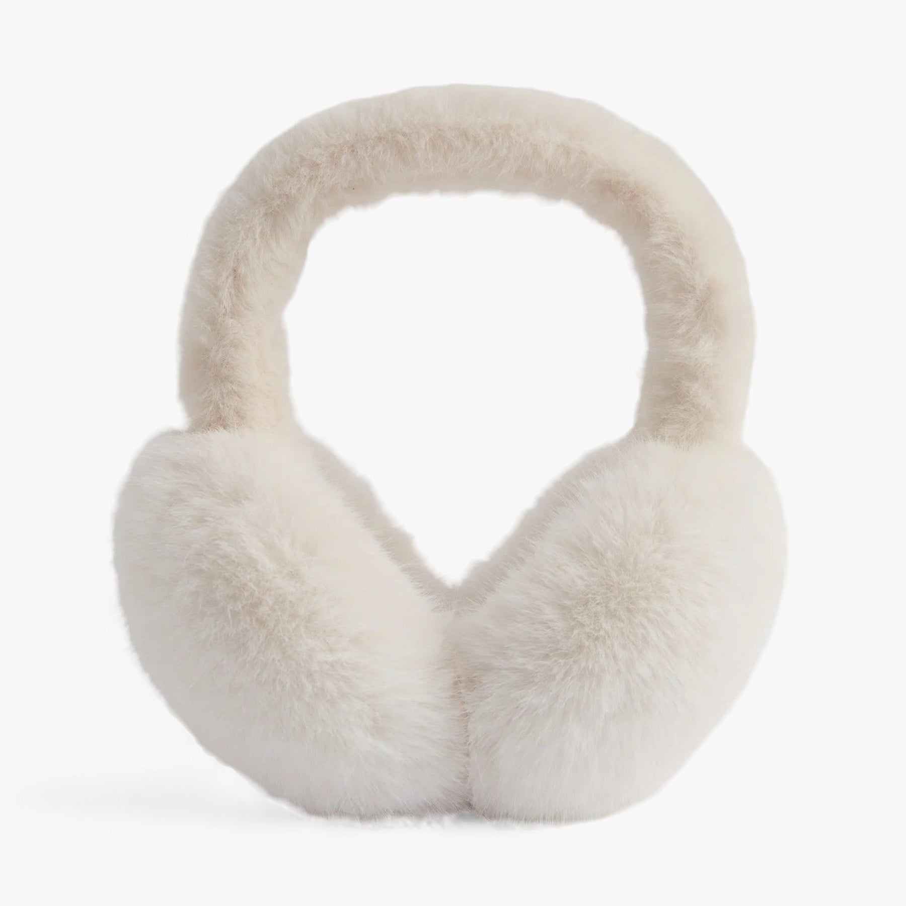 Earmuffs : Nepvachten in Kunstbont - Gezellige Winterwarmte - Zwart Wit in Wit Lang Haar van Pantino