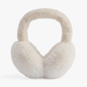 Earmuffs : Nepvachten in Kunstbont - Gezellige Winterwarmte - Zwart Wit in Wit Lang Haar van Pantino