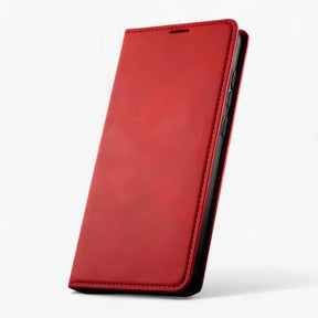 Phone Case : Étui en Cuir Magnétique (Note: This appears to be a French product title that translates to "Magnetic Leather Case" in English. However, since you've asked for translation to Dutch, here is the Dutch translation:) Magnetische Leren Etui in Rouge van Pantino