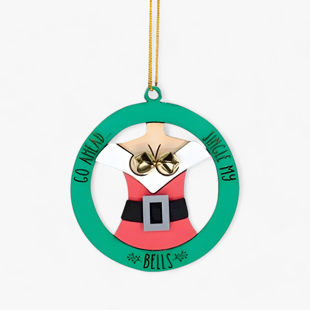 home & garden : Jingle My Bells - Grappige Kerstornament - Bel Hanger Kerstman voor Kerstboom en Nieuwjaarsdecoratie in Lichaam Materiaal- Acrylaat van Pantino