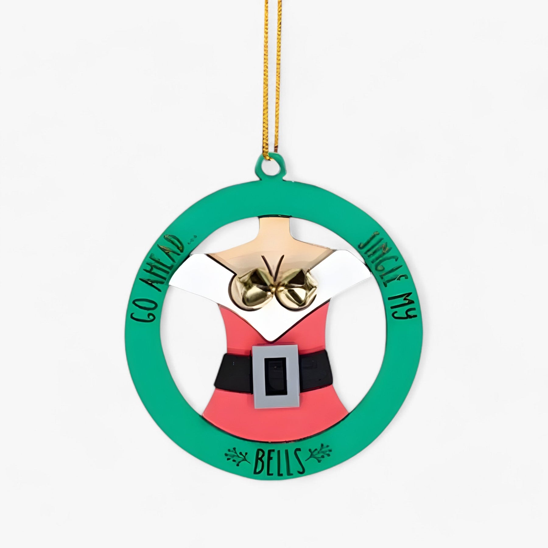 home & garden : Jingle My Bells - Grappige Kerstornament - Bel Hanger Kerstman voor Kerstboom en Nieuwjaarsdecoratie in Lichaam Materiaal- Acrylaat van Pantino